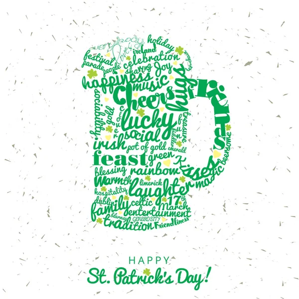 Día de San Patricio tipografía taza de cerveza — Foto de Stock