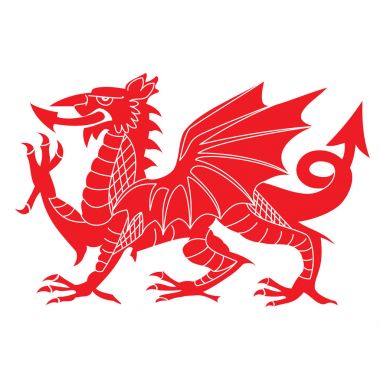 Isolated red Welsh Dragon clipart