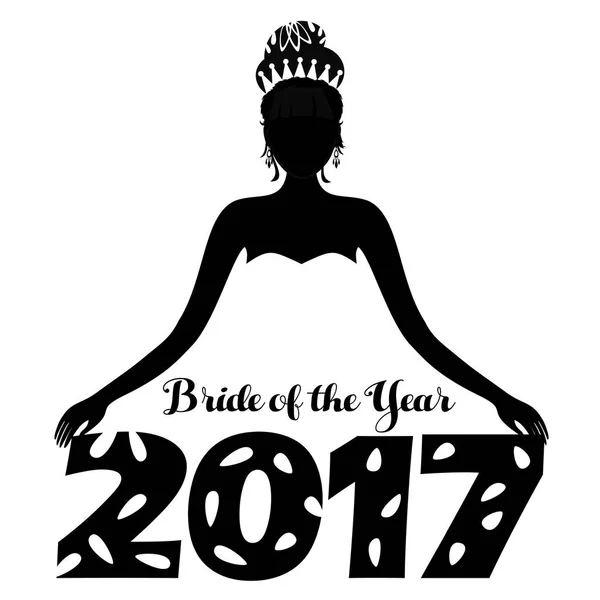 Bride of the year text dengan nomor tahun baru 2017 — Stok Foto