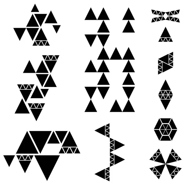 Multiple design elements created with triangles — Stock Photo, Image