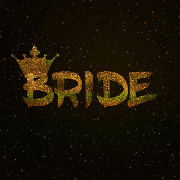 Bride text in gold glitter — Stock Photo, Image