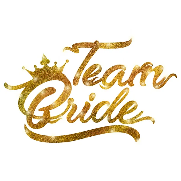 Team Bride text in gold dust — Stock Photo, Image