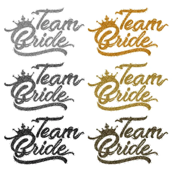 Team Bride text in silver and gold dust — Stock Photo, Image