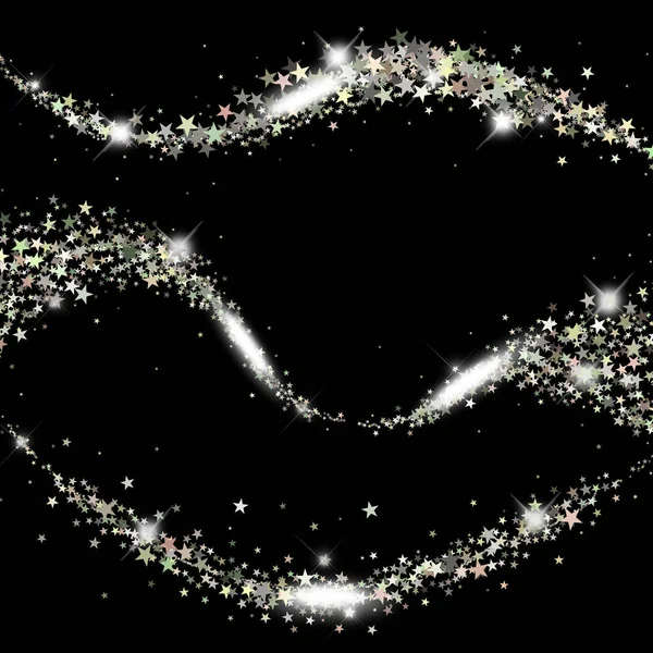 Набор из трех волн, спроектированных с серебряными звездами — стоковое фото