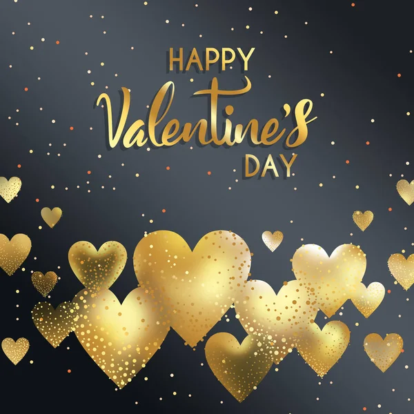 Abstract Illustration Artistic Typography Valentines Day Colorful Sprinkles Gold Black — Stock Photo, Image