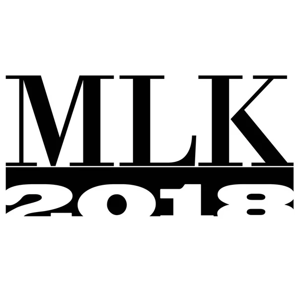 在白色隔离背景上使用数字2018的粗体 Mlk — 图库照片