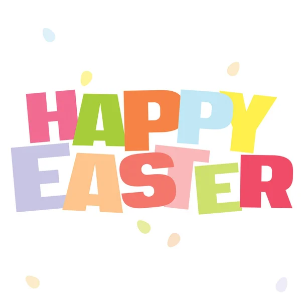 Typographic Illustration Happy Easter Multi Colors Isolated White Background — Stock Photo, Image