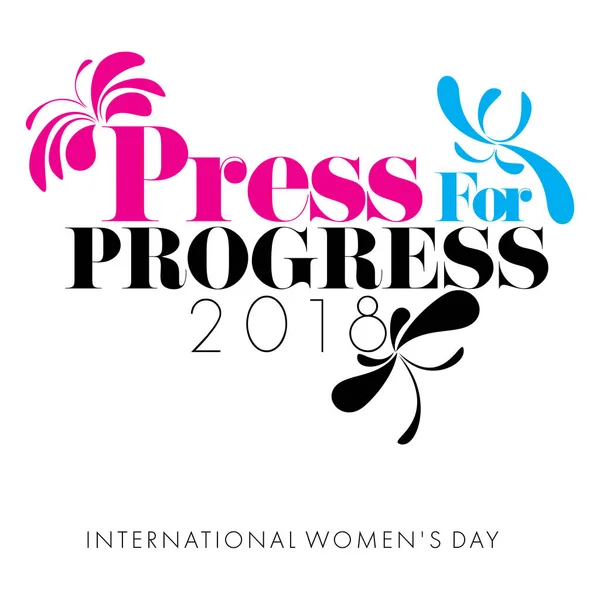 Концепция Прессы Прогресса Разработана Белом Фоне Международному Женскому Дню — стоковое фото