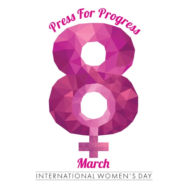 International Women Day Symbol Concept Press Progress Designed Eighth March — Stock Photo, Image