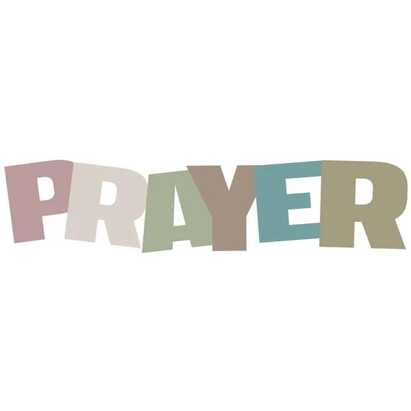 Typographic Illustration Prayer Multi Colors Isolated White Background — Stock Photo, Image