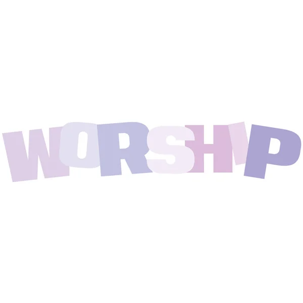 Typographic Illustration Worship Multi Colors Isolated White Background — Stock Photo, Image