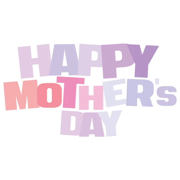 Typographic Illustration Happy Mother Day Powder Blue Twilight Violet Colors — Stock Photo, Image