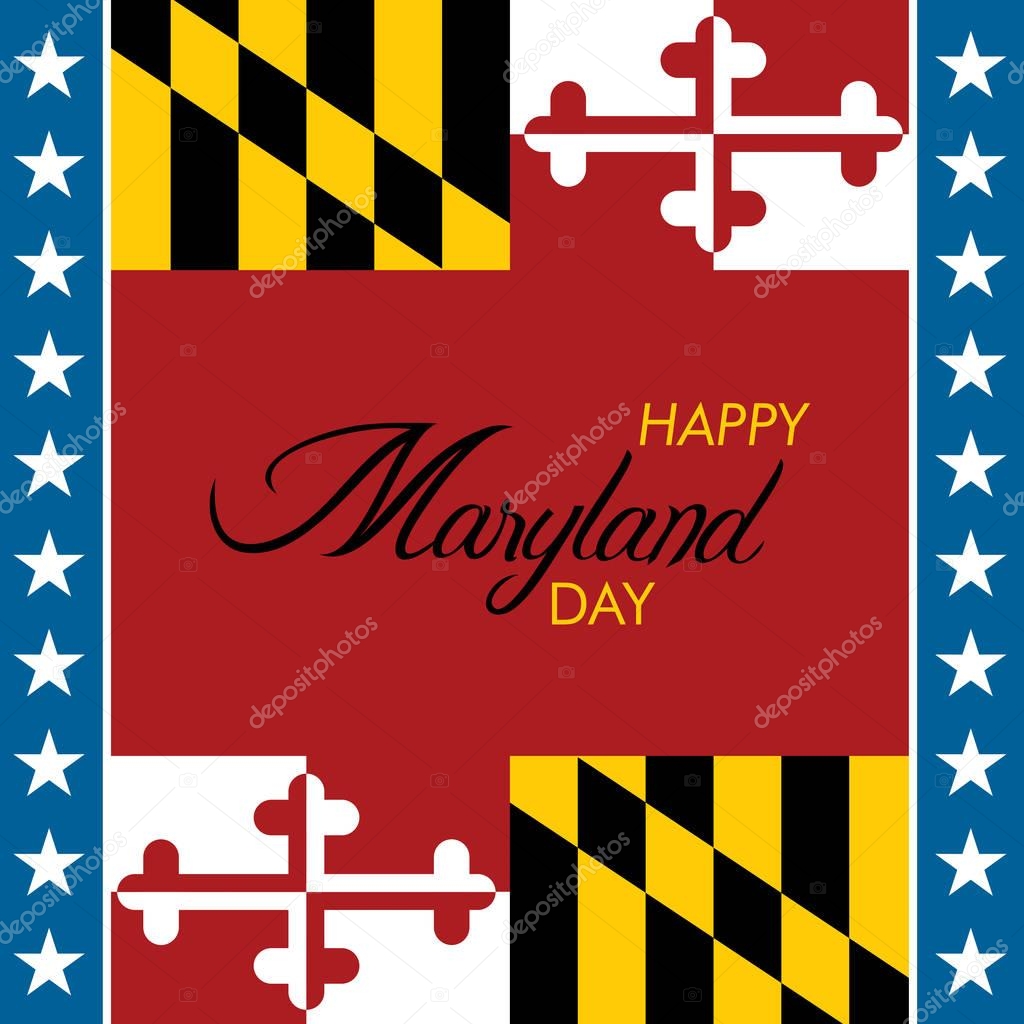 Una ilustración abstracta del Feliz Día de Maryland en sus colores de