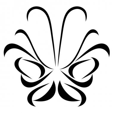 Soyut bir illüstrasyon izole bir beyaz zemin üzerinde bir kelebek