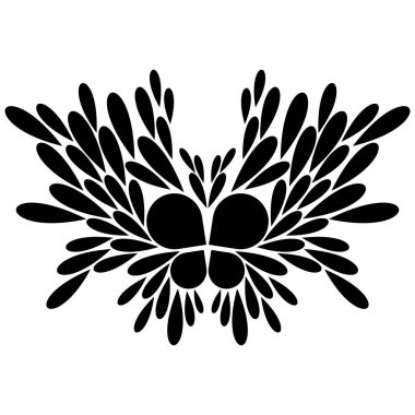 Soyut bir illüstrasyon izole bir beyaz zemin üzerinde bir kelebek