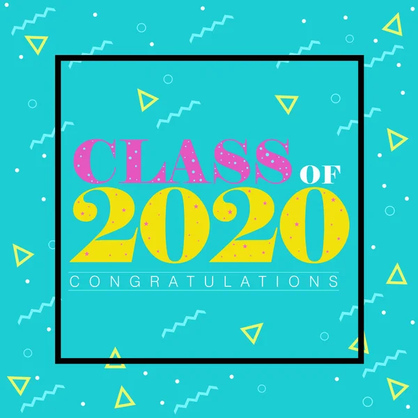 メンフィススタイルベクトルイラスト クラス 2020 Wordおめでとうございます — ストックベクタ