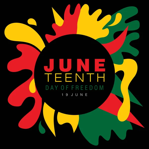 Juneteenth Tipografía Simple Toque Diseños Abstractos Colores Nacionales — Vector de stock