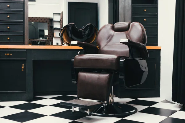 Snygg Vintage Frisör Stol Frisör Shop Barbershop Tema — Stockfoto