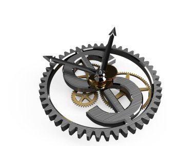 ABD Doları tabelasıyla birlikte 3D saat oluşturma