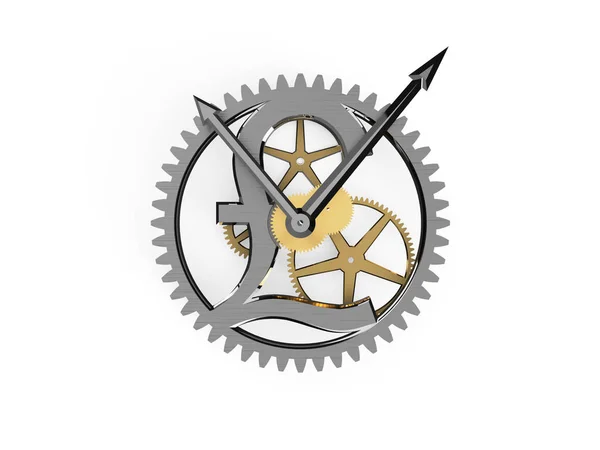 Renderowanie Zegara Brytyjskim Znakiem Funta Tarczy — Zdjęcie stockowe