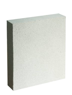 Hafif inşaat tuğlası beyazda izole edilmiş. Hafif köpüklü alçıtaşı bloğu beyazda izole edildi.