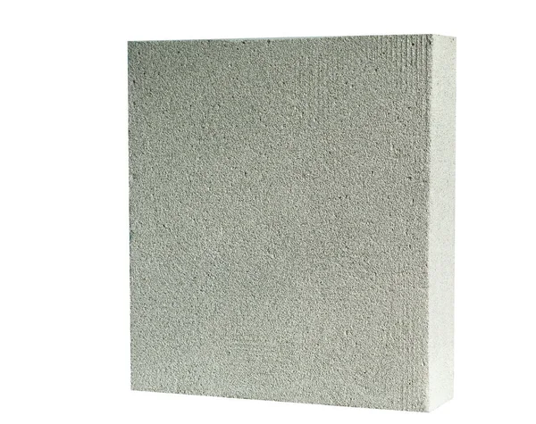 Leichtbauziegel isoliert auf weiß. leichter geschäumter Gips-Block isoliert auf weiß. — Stockfoto