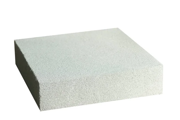 Leichtbauziegel isoliert auf weiß. leichter geschäumter Gips-Block isoliert auf weiß. — Stockfoto