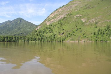 Teletskoe Gölü 'nün güzel vahşi doğası Altay.