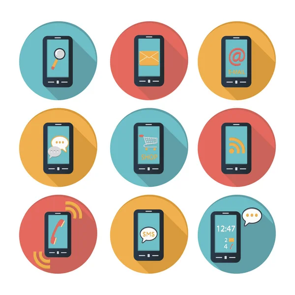 Smartphone Icono Diseño Plano Iconos Conceptuales Para Servicios Aplicaciones Web — Archivo Imágenes Vectoriales