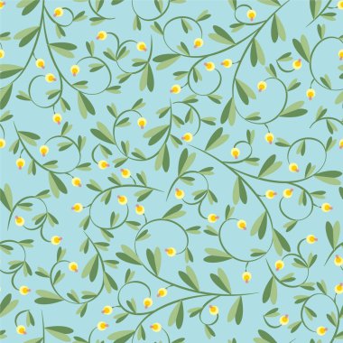 Vektör çiçek deseni. Kusursuz botanik el yapımı doku. Bahar çiçekleri yaz bitkileri. Tekrarlanan şablon duvar kağıdı, kalıp, arkaplan, yüzey dokuları için kullanılabilir.