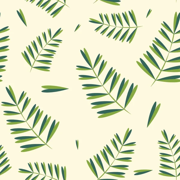 热带病媒叶型 无缝隙植物手绘纹理 春花背景夏药 重复图样可用于墙纸 表面纹理 — 图库矢量图片