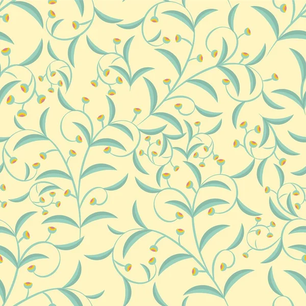 Patrón Flor Vectorial Textura Botánica Sin Costuras Dibujada Mano Primavera — Archivo Imágenes Vectoriales