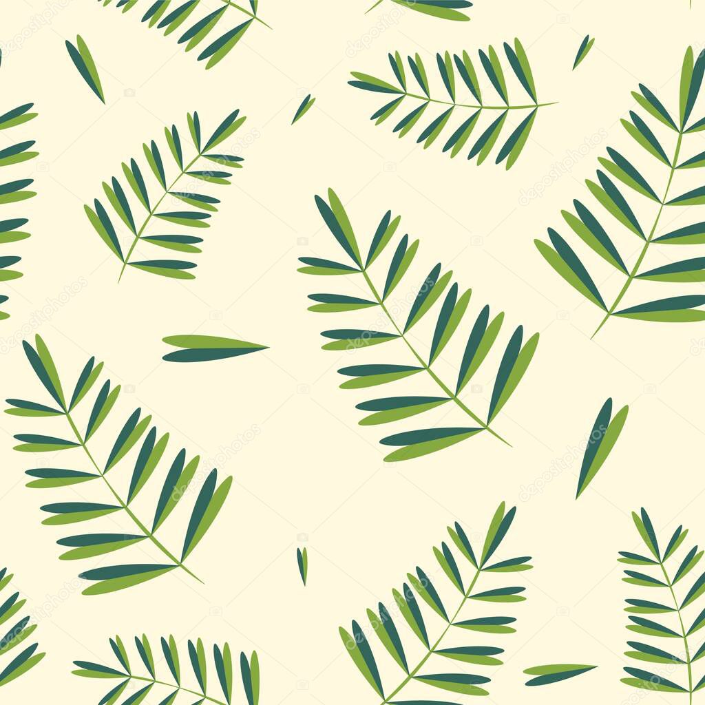 Vector Tropical Leaves Pattern Seamless Botanic Hand Drawn Texture Spring Floral Background Summer Herbs Repeated Pattern Can Be Used For Wallpaper Pattern Backdrop Surface Textures Larastock