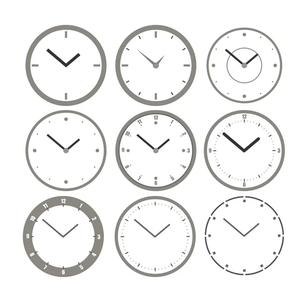 Wall Clock Set Vector Clocks Icons Illustration Creating Interior Games — Stock Vector