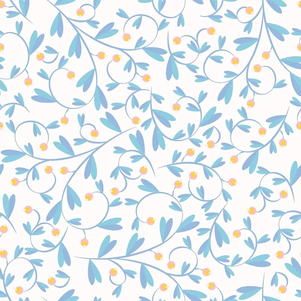 Patrón Flor Vectorial Textura Botánica Sin Costuras Dibujada Mano Primavera — Archivo Imágenes Vectoriales