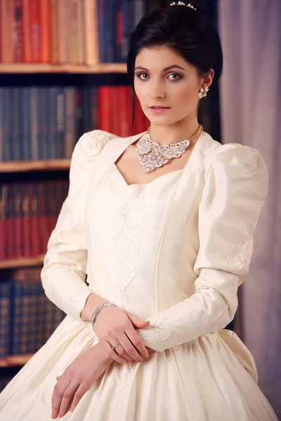 fine art portrait of a bride in vintage dress
