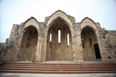 Eski boş kale duvarı ruines'den üzerinde Rhodes Island