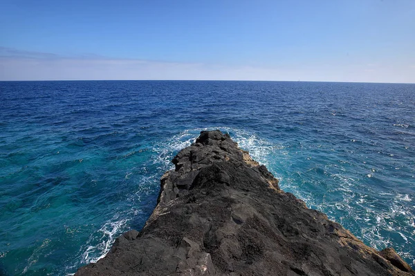 Part of the coast straight to sea on Lanzarote, Canary Islands, Spain — Stock Photo, Image