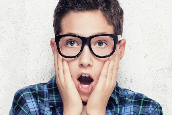 Portrait of surprised young boy. — Stock fotografie