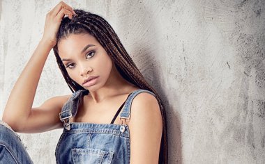 Moda Afro-Amerikan kız.
