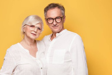 Poz kıdemli mutlu çift.