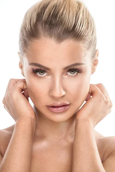 Retrato de mujer de belleza en estudio . — Foto de Stock