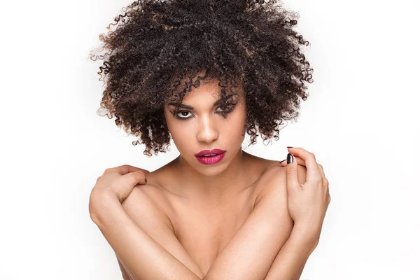 Afro-amerikai lány szépség portréja. — Stock Fotó