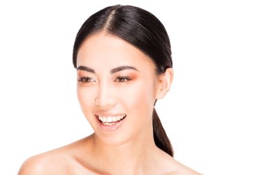 Doğal Asyalı kız Güzellik Portresi.