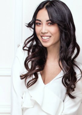 Genç Asyalı kız Güzellik Portresi.