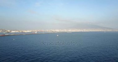 Hava, uçağın shot - güzel manzara Vezüv Yanardağı, Naples, İtalya.