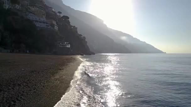 Vista aérea de Positano, Costa Amalfitana, Italia . — Vídeo de stock