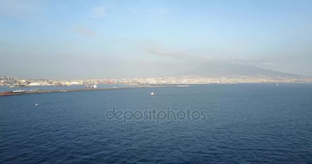 Aerial,drone shot - beautiful landscape of mount vesuvius, Naples, Italy. — Stock Video