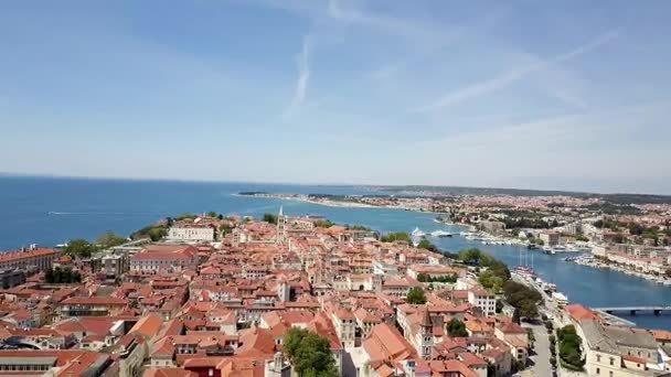 Pemandangan udara Zadar, Kroasia . — Stok Video