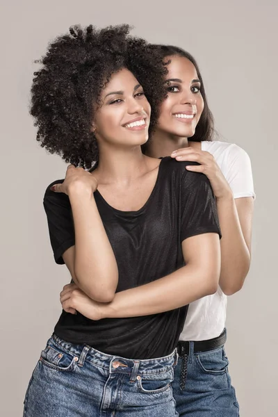 Smiling beautiful african american girls. — Stock Photo, Image